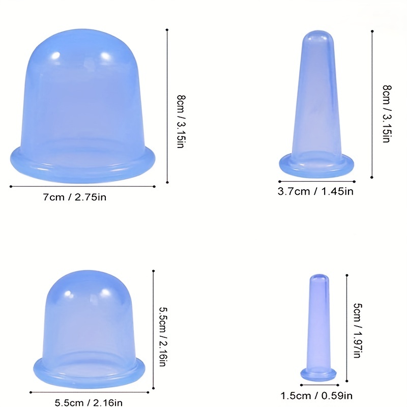 4 Pcs Silicone Vacuum Cup for Cellulite Massage